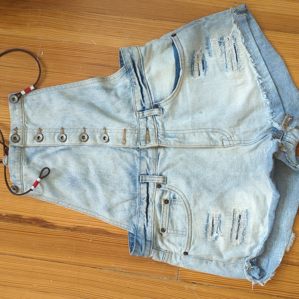 Forever21 jeans overall painter fun shorts